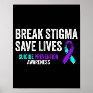 Poster Prevenção de Suicídio Suporte Quebre Estigma Consc