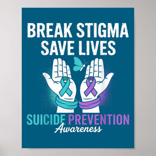 Poster Prevenção de Suicídio Suporte Quebre Estigma Consc (Frente)