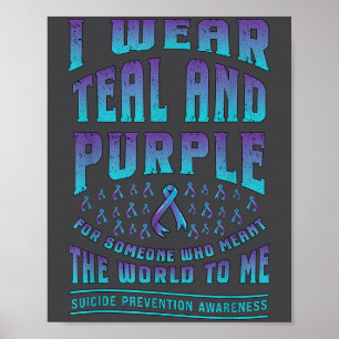 Poster Prevenção de Suicídio Use Verde-azulado Roxo Por A