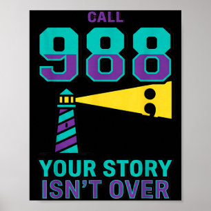 Poster Prevenção do Suicídio 988 - Ligue 988 Sua História