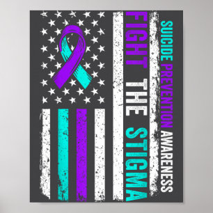 Poster Prevenção do Suicídio Suporte Combater Estigma Con