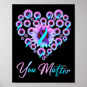 Poster Prevenção Suicida Sensibilização Roxo-Teto Ribbo