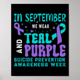Poster Prevenção Suicida Sensibilização Teal E Roxo