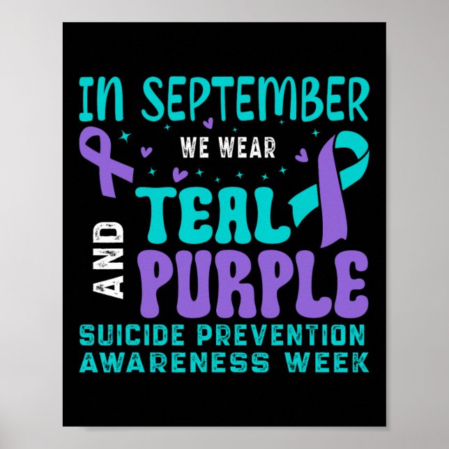 Poster Prevenção Suicida Sensibilização Teal E Roxo (Frente)