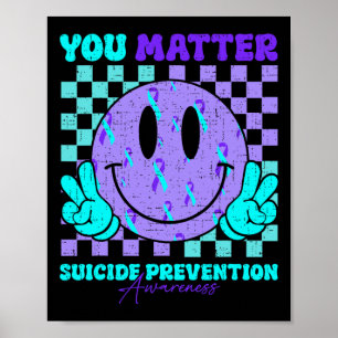 Poster Prevenção Suicida Sensibilização Teal E Roxo