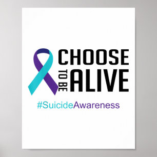 Poster Prevenção Suicida Sensibilização Teal E Roxo