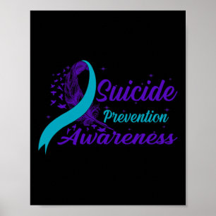 Poster Prevenição De Suicídio Com Semicolão De Fita Teal