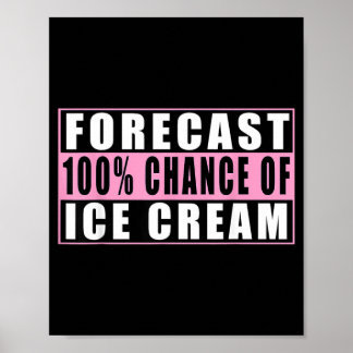 Poster Previsão 100 Chance De Sorvete Citação Divertida