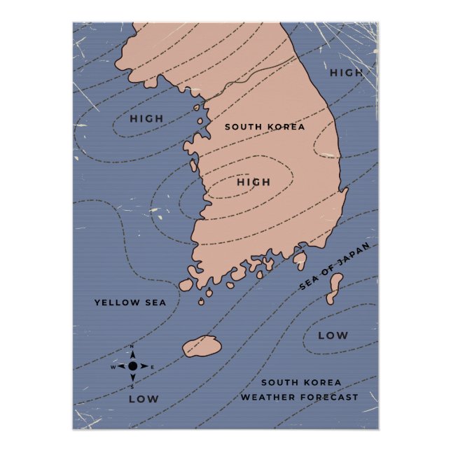 Póster Previsão Climática da Coreia do Sul (Frente)