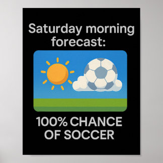 Poster Previsão da Manhã de Sábado 100% de Chance de Fute