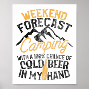 Poster Previsão de Fim de Semana de Acampamento Divertido