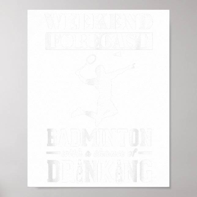 Poster Previsão de fim de semana de badminton  (Frente)