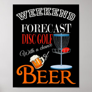Poster Previsão De Fim De Semana Disc Golf E Cerveja Dive