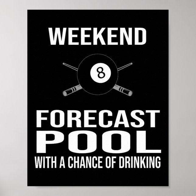 Poster Previsão de Fim de Semana Funny Billiards (Frente)