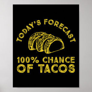Poster Previsão De Hoje De 100% De Chance De Tacos