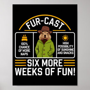 Poster Previsão do Dia da Marmota Piada Sarcasmo Engraçad