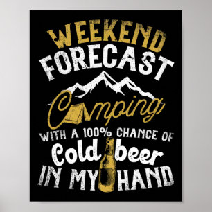 Poster Previsão do Fim de Semana Acampando Com Chance de