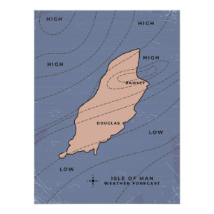 Póster Previsão do tempo da Ilha de Man