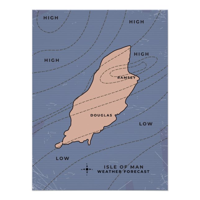 Póster Previsão do Tempo da Ilha de Man (Frente)