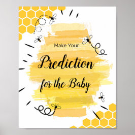 Poster Previsões de Bee Watercolor para bebê