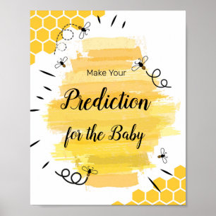 Poster Previsões de Bee Watercolor para bebê