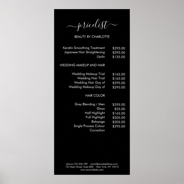Poster Pricelista Moderno (Frente)