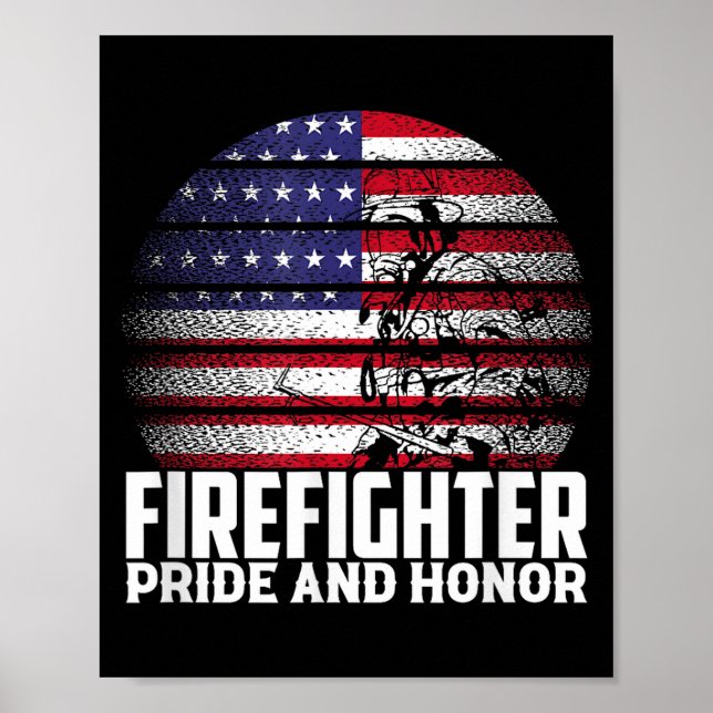 Poster Pride And Honor Fireman Gift Proud Firefighter Quo (Frente)