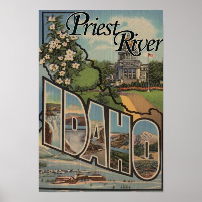 Póster Priest River, Idaho - Grandes Cenas de Letra (Frente)