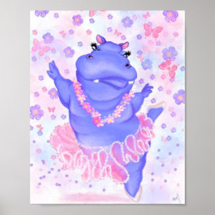 Poster Prima Ballerina Hippo - Adicionar a sua imagem/tex