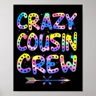 Poster Prima Colorida de Estampa Psicodélica da Turma da
