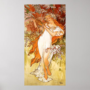 Poster Primavera Alfons Mucha Art Nouveau