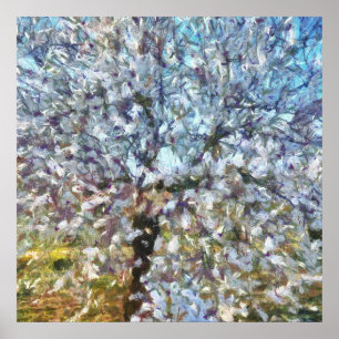 Poster Primavera Almond Blossom Trabalho de arte de Point