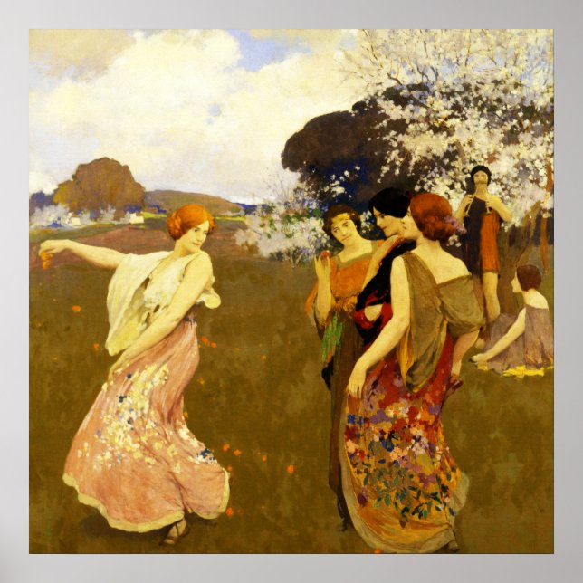 Poster Primavera, Arthur F. Mathews (Frente)