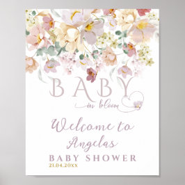 Poster Primavera Bloom Wildflower Purple Girl Chá de fral