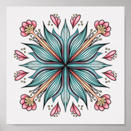 Poster Primavera Blooms: geométrico