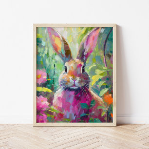 Poster Primavera Bunny Colorful Modern Abstrato Art
