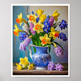 Poster Primavera Buquê de Daffodils Hyacinths