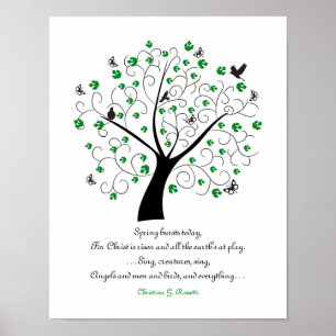 Poster Primavera Bursts Hoje, Para Cristo... Poema