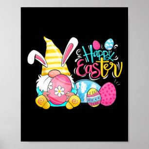 Poster Primavera Coelhinho Gnomo do Dia do felz pascoa