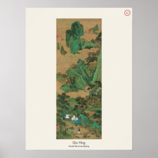 Poster Primavera da Flor de Pessegueiro - Qiu Ying, Ming