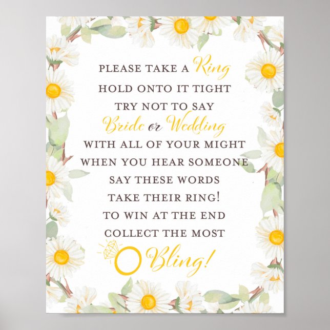 Poster Primavera Daisy - Sinal de Chá de panela (Frente)