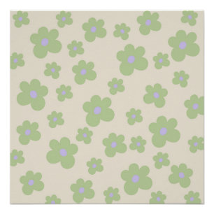Póster Primavera de Arte Vibrante Verde Y2K Escuro