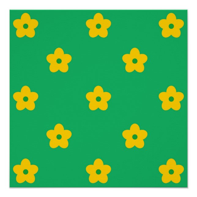 Póster Primavera de Arte Vibrante Verde Y2K Escuro (Frente)