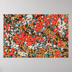 Poster Primavera de moda floral, vestido de mulher de ver