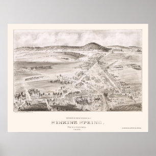 Poster Primavera de naufrágio, mapa panorâmico do PA -