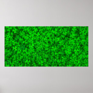 Poster Primavera de shamrock verde com trevo