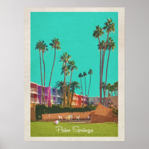 Poster Primavera de Vintage Palm Summer viagem
