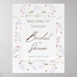 Poster Primavera de Watercolor Chá de panela Wildflower W