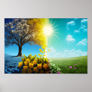 Poster Primavera Equinox Sunny Splice Tree art