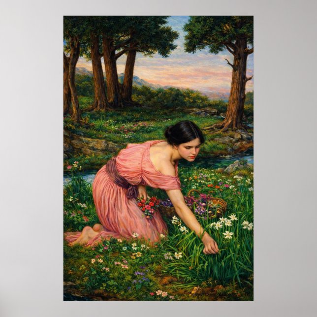 Poster Primavera Espalha Uma Saia Verde de Flores (Frente)